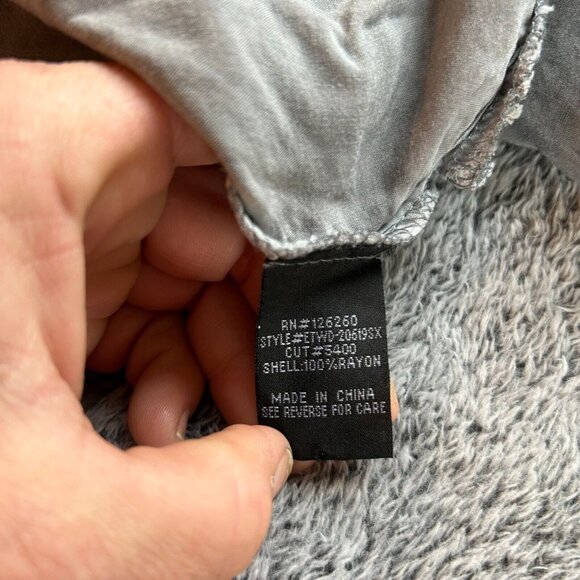 Western Womens Tunic Top Size 2X Gray Button Up Embroidered Aztec Rayon 17600 - Picture 5 of 10